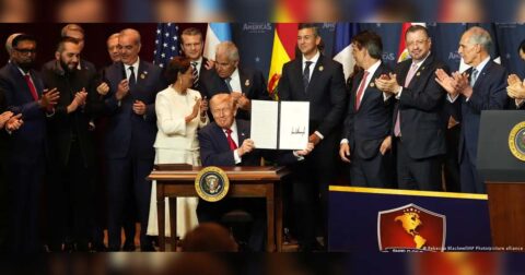 Trump lanza alianza militar de 17 países contra el narcotráfico y define a México como epicentro de violencia criminal durante cumbre en Florida.